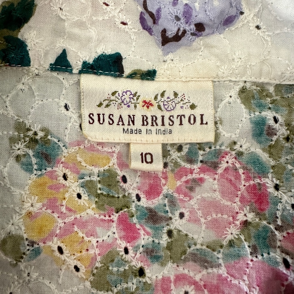 Vintage Susan Bristol Floral Embroidered Sleeveless Top - Picture 9 of 11